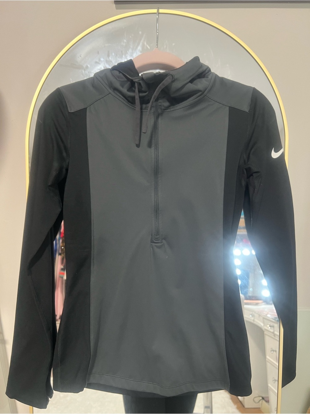 Nike Black & Dark Gray Half-Zip Hooded Performance Jacket